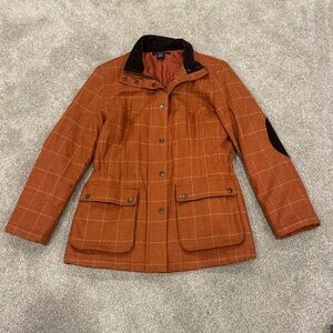 Brooks Brothers Loro Piana Wool Cashmere Orange and Brown Corduroy Trim Jacket